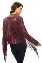 Load image into Gallery viewer, Eastwood Vegan Leather Fringe Jacket
