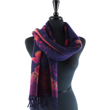 Load image into Gallery viewer, S23277 Tahiti Garden Reversible Scarf: 15 Denim
