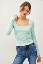 Load image into Gallery viewer, SOFT CORE - BASIC SQUARE NECK LONG SLEEVE TOP: Black / S
