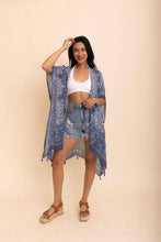Load image into Gallery viewer, Mandala Tassel Kimono - Navy
