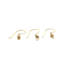 Load image into Gallery viewer, 15 Pairs of Gold Finish And Silver Plated, Gunmetal E-Coated, Fancy Ear Wires, Findings, Metal Ear Wires, Copper Ear wire Size: 24mm.: Gold Finish / 24mm
