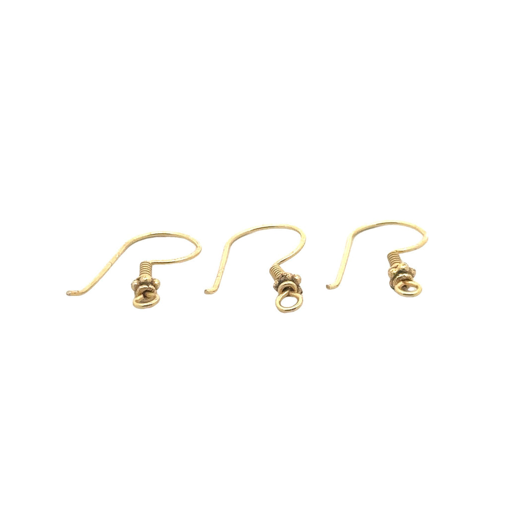 15 Pairs of Gold Finish And Silver Plated, Gunmetal E-Coated, Fancy Ear Wires, Findings, Metal Ear Wires, Copper Ear wire Size: 24mm.: Gold Finish / 24mm