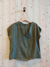 Load image into Gallery viewer, REF 11998 100% LINEN FRINGED BLOUSE.: BLANK
