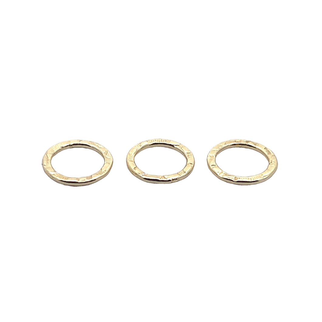 Hammered Ring Jewelry Component (Gold Finished/Silver Plated) | Purity Beads: Gold Finish