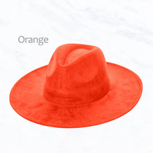 Load image into Gallery viewer, Suede Large Eaves Peach Top Fedora Hat: Brown
