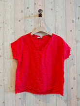 Load image into Gallery viewer, REF 11998 100% LINEN FRINGED BLOUSE.: BLANK
