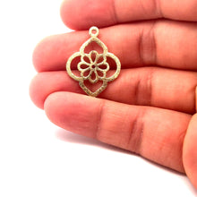 Load image into Gallery viewer, A Pack of 8 Pcs.  Gold Finish,And Silver Plated Charm Pendent E-coated, Brushed Finish, Handmade Finding Size: &quot;28mmX22mm .: Gold Finish / 28mmX22mm
