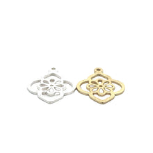 Load image into Gallery viewer, A Pack of 8 Pcs.  Gold Finish,And Silver Plated Charm Pendent E-coated, Brushed Finish, Handmade Finding Size: &quot;28mmX22mm .: Gold Finish / 28mmX22mm
