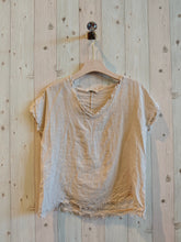 Load image into Gallery viewer, REF 11998 100% LINEN FRINGED BLOUSE.: BLANK
