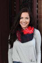 Load image into Gallery viewer, Red Plaid Infinity Scarf
