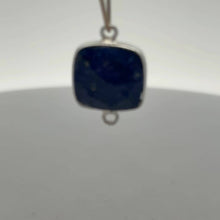Load image into Gallery viewer, Cushion Lapis Bezel Connectors – 925 Sterling Silver, Size: 12mm , 1Pcs
