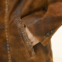Load image into Gallery viewer, LC-ADJKT039 Genuine Vintage leather Women shirt jacket dress: ADJKT039-L

