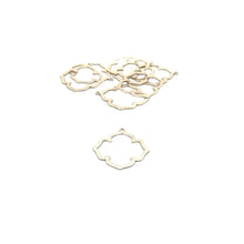 Load image into Gallery viewer, A Pack of 6 pcs  Gold Finish Silver Plated Pendent  Brushed Finish, E-coated Copper Components Size&quot;39mmX32mm&quot;.
