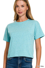 Load image into Gallery viewer, `100% Cotton Crew Neck Short Sleeve Tee Zenana: H ASH JADE-174830 / L
