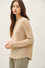 Load image into Gallery viewer, NEW COLOR-LIGHTWEIGHT DROP SHOULDER PULLOVER RIB KNIT: TAUPE / S

