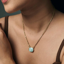 Load image into Gallery viewer, Gold Plated Necklace with Semi-Precious Stone - Amazonite
