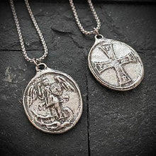 Load image into Gallery viewer, Archangel And Cross Medal Necklace
