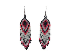 Load image into Gallery viewer, Small Seed Bead Fringe Long Dangle Earrings
