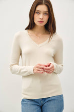 Load image into Gallery viewer, CLASSIC V-NECK SOLID SWEATER: Slate Blue / L
