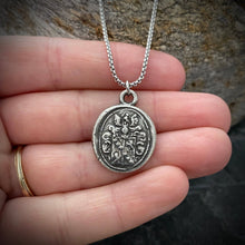Load image into Gallery viewer, Men's necklace with a wax seal charm, stamped from original antique seal , 20 or 24 inch necklace ST-008: 24
