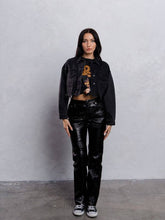 Load image into Gallery viewer, Stay Wild Cropped Denim Jacket - S/M
