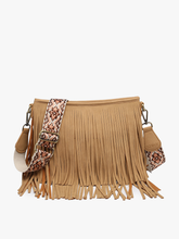 Load image into Gallery viewer, Sadie Vegan Suede Fringe Crossbody
