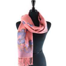 Load image into Gallery viewer, S23277 Tahiti Garden Reversible Scarf: 15 Denim
