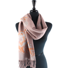 Load image into Gallery viewer, S23277 Tahiti Garden Reversible Scarf: 15 Denim
