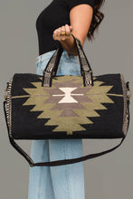 Load image into Gallery viewer, Black, Olive, Gray &amp; Cream Western Duffel
