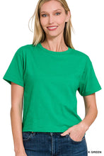 Load image into Gallery viewer, `100% Cotton Crew Neck Short Sleeve Tee Zenana: H ASH JADE-174830 / L

