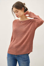 Load image into Gallery viewer, NEW COLOR-LIGHTWEIGHT DROP SHOULDER PULLOVER RIB KNIT: TAUPE / S
