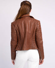 Load image into Gallery viewer, Munroe | Leather Biker Jacket: Cognac / S
