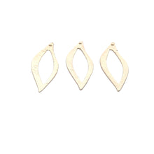 Load image into Gallery viewer, Gold Finish &amp; Silver Plated E-coated Brushed Stylized Leaf Copper Charm 22 Gauge (43 × 14 mm) - 10 pcs: Gold Finish
