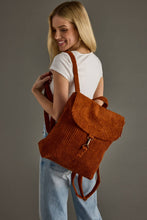 Load image into Gallery viewer, Rust Corduroy Backpack

