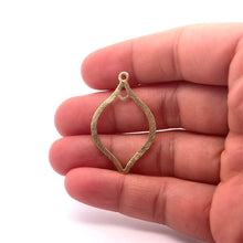 Load image into Gallery viewer, Gold  Finish And Silver plated ,Gunmetal  E-Coated, Brushed Finish, Earring Components, Two Loops Findings, Two Size :47mX30m,39mX29m: Silver Plated / 47mmX30mm
