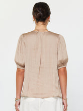 Load image into Gallery viewer, Puff Short Sleeve V-neck Top: Taupe / S
