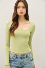 Load image into Gallery viewer, [SOFT CORE ]SQUARE NECK LONG SLEEVE TOP: Black / L
