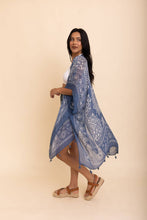 Load image into Gallery viewer, Mandala Tassel Kimono - Navy

