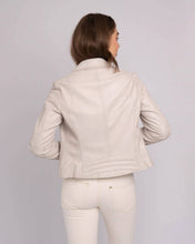 Load image into Gallery viewer, Phoenix  | Leather Moto Jacket: White / M
