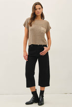 Load image into Gallery viewer, [NEW COLOR] PATCH POCKET DOLMAN CAP SLEEVE BOXY KNIT: CHARCOAL / ML
