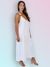 Load image into Gallery viewer, REF 16857 LONG STRAP DRESS 100% LINEN: KAKY
