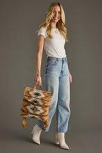 Load image into Gallery viewer, Tan, Camel &amp; Teal Aztec Backpack

