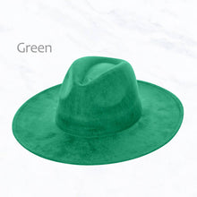 Load image into Gallery viewer, Suede Large Eaves Peach Top Fedora Hat: Ivory

