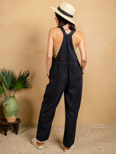 Load image into Gallery viewer, Paparazzi Tencel Black Overalls

