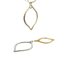 Load image into Gallery viewer, Gold  Finish And Silver plated ,Gunmetal  E-Coated, Brushed Finish, Earring Components, Two Loops Findings, Two Size :47mX30m,39mX29m: Silver Plated / 47mmX30mm
