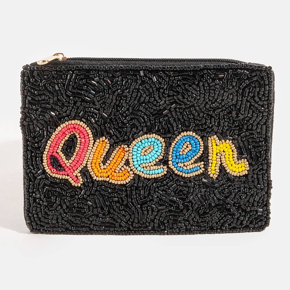 Queen Seed Beaded Coin Purse