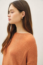 Load image into Gallery viewer, NEW COLOR-LIGHTWEIGHT DROP SHOULDER PULLOVER RIB KNIT: TAUPE / S
