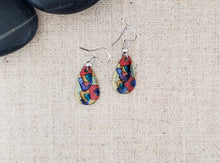 Load image into Gallery viewer, Artisan Alcohol Ink Small Teardrop Earrings
