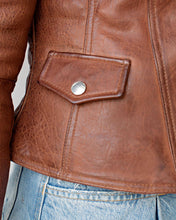 Load image into Gallery viewer, Munroe | Leather Biker Jacket: Cognac / S
