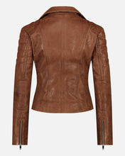 Load image into Gallery viewer, Munroe | Leather Biker Jacket: Cognac / S
